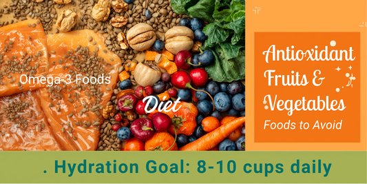 Anti-inflammatory diet for sickle cell disease — omega-3 foods, antioxidants, hydration and foods to avoid infographic